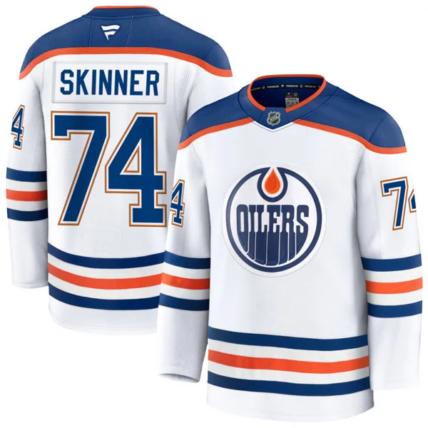 Youth Edmonton Oilers #74 Stuart Skinner Fanatics Away White Player Jersey